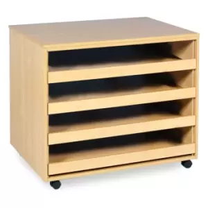 Image of Mobile 4 Sliding Drawer A1 Paper Classroom Storage