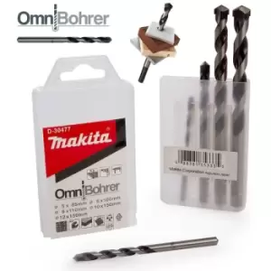 Image of D-30477 Omnibohrer Performance Multi Purpose Drill Bit Set 5 6 8 10 12mm - Makita