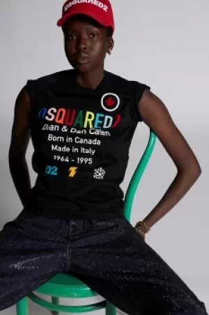 Image of DSQUARED2 Women Short sleeve t-shirt Black Size M 100% Cotton