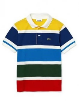 Image of Lacoste Boys Short Sleeve Multi Stripe Polo - Multi