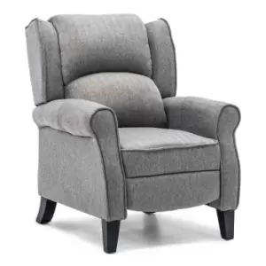 Image of Eaton Herringbone Recliner Chair - Grey