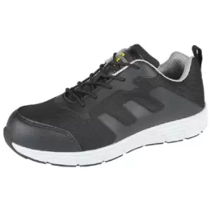 Image of Grafters Mens Steel Toe Safety Trainers (12 UK) (Black/Grey) - Black/Grey