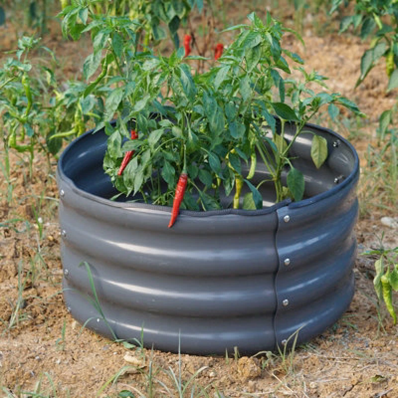 Image of Gr8 Garden Grey Steel Raised Bed Planter Round Trough Box 60 x 30cm Grey unisex