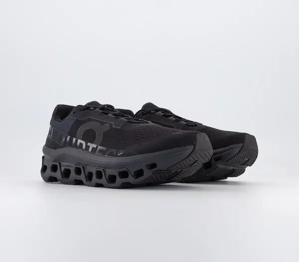 Image of On Running Cloudmonster Trainers Black, 8
