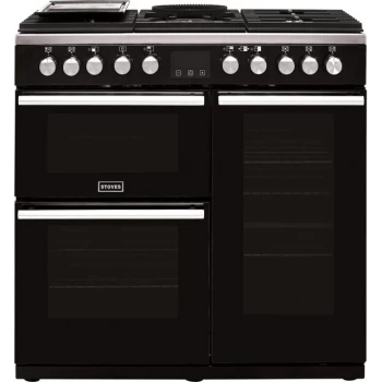 Image of Stoves Precision DX S900DF 90cm Dual Fuel Range Cooker - Black - A/A/A Rated