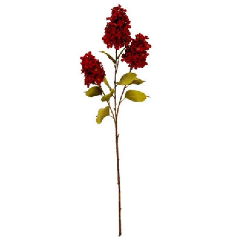 Image of Hill Interiors Dark Red Spear Hydrangea Spray Artificial Flower - Plastic - H97cm - Red