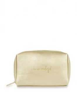 Image of Katie Loxton Colour Pop Make Up Bag You Are Wonderful Gold 12 X 21 X 7Cm