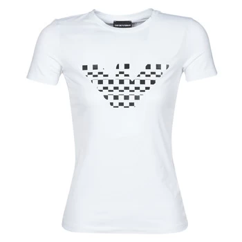 Image of Emporio Armani Check Logo T-Shirt White Size L Women