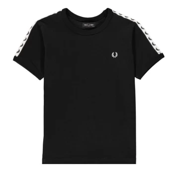 Image of Fred Perry Taped Ringer T Shirt - Black 102