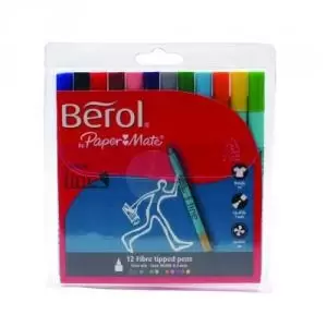 Image of Berol Colour Fine Pen Water Based Ink Assorted Pack of 12 S0672870