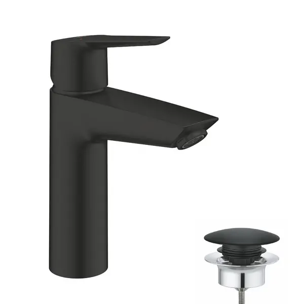 Image of Grohe Start SilkMove EnergySaving Mono Basin Mixer Tap with Waste - Matt Black