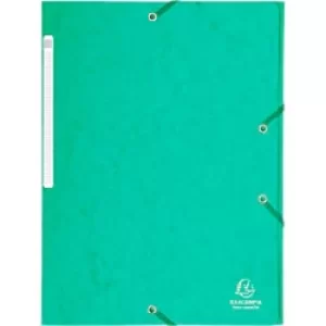 Image of Exacompta Elasticated 3 Flap Folders A4, Green, 5 Packs of 10