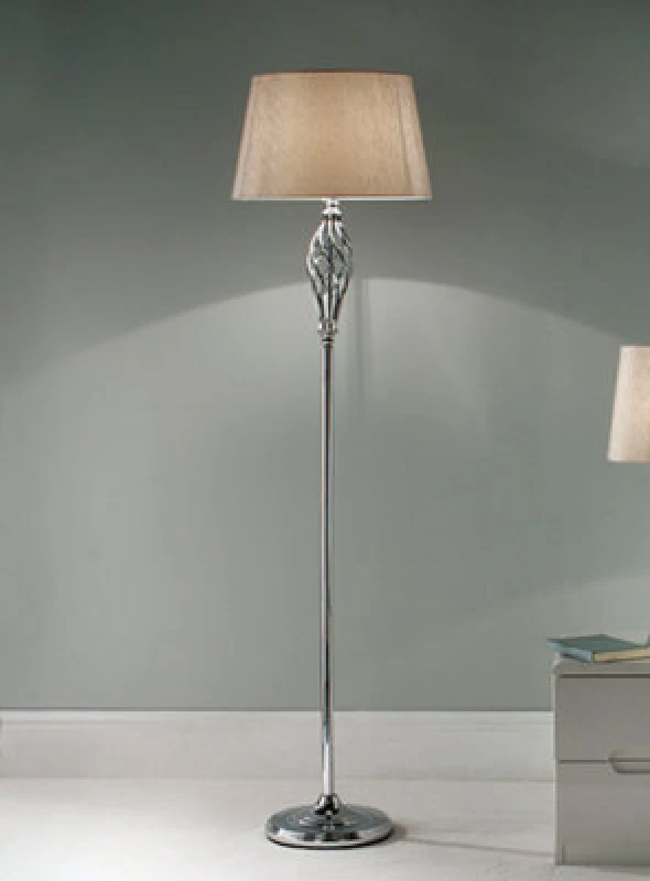 Image of K Living Compton Chrome Floor Lamp And Lamp Shade
