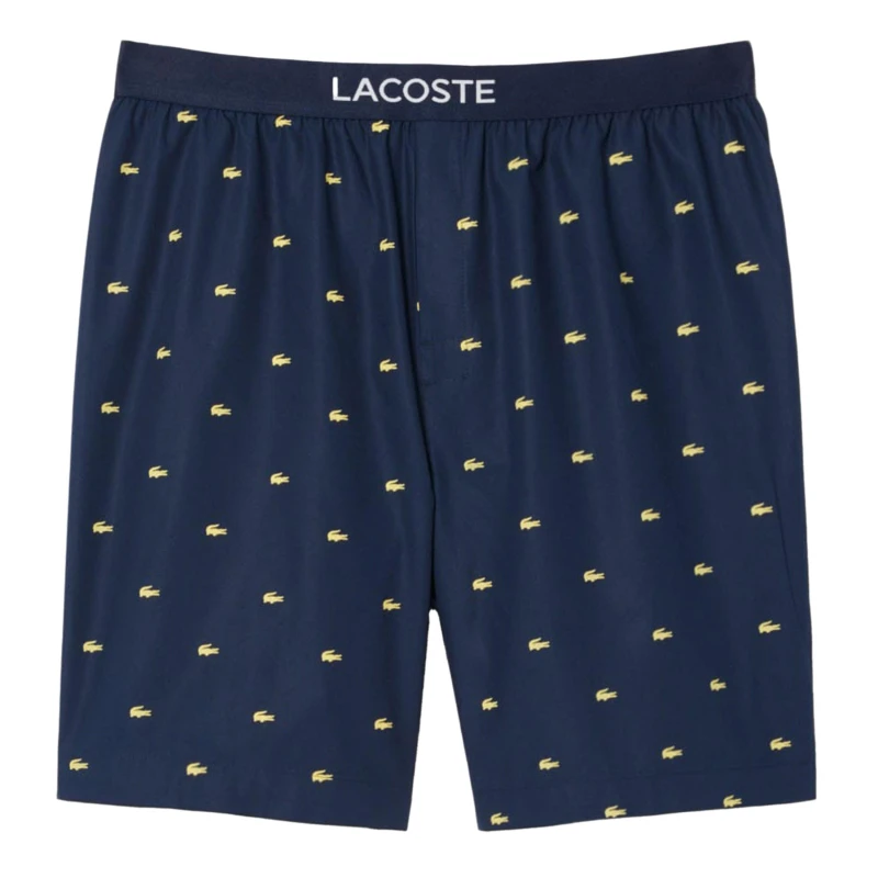 Image of Lacoste Printed Poplin Pyjama Shorts Navy male S