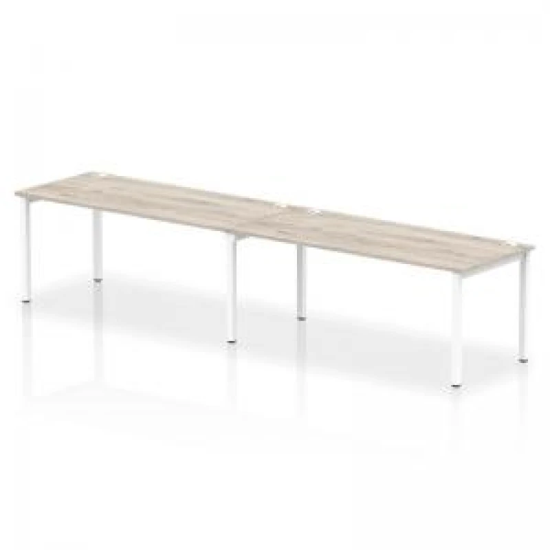 Image of Impulse Impulse Bench Single Row 2 Person 1800 White Frame Office Bench Desk Grey Oak IMBS218GRYW