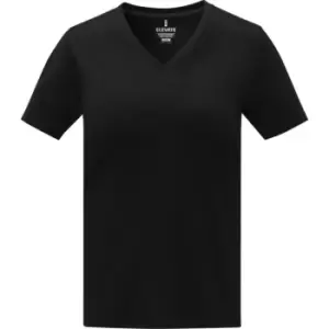 Image of Elevate Womens/Ladies Somoto V Neck T-Shirt (L) (Solid Black)