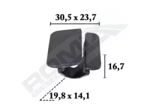 Image of ROMIX Clip, trim-/protection strip C70626 FORD,Fiesta Mk6 Schragheck (JA8, JR8),Fiesta Mk5 Schragheck (JH1, JD1, JH3, JD3),FOCUS III Turnier