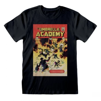 Image of Umbrella Academy - Comic Cover Unisex Medium T-Shirt - Black