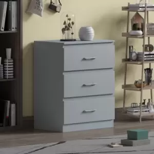 Image of Fwstyle - Tromso 3 Drawer Chest - Matt Grey - Grey