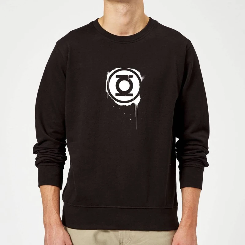 Image of Justice League Graffiti Green Lantern Sweatshirt - Black - M