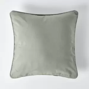 Image of Cotton Plain Grey Cushion Cover, 30 x 30cm - Grey - Homescapes