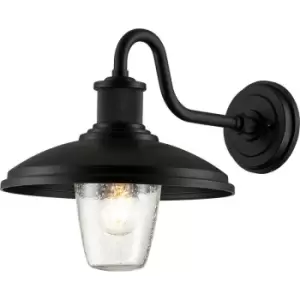 Image of Elstead Lighting - Elstead Kichler Allenbury Outdoor Dome Wall Lamp Textured Black, IP44