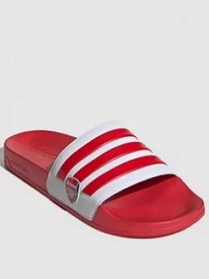 Image of adidas Adilette Shower Slide Arsenal, Red/White, Size 10, Men