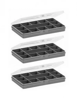 Image of Wham Organiser Boxes With 13 Divisions ; Set Of 3