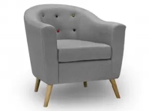 Image of LPD Hudson Grey Linen Upholstered Fabric Tub Chair