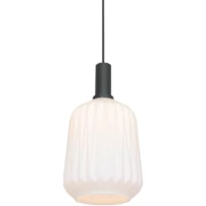 Image of Sienna Verre Nervure Dome Pendant Ceiling Lights Matt Black
