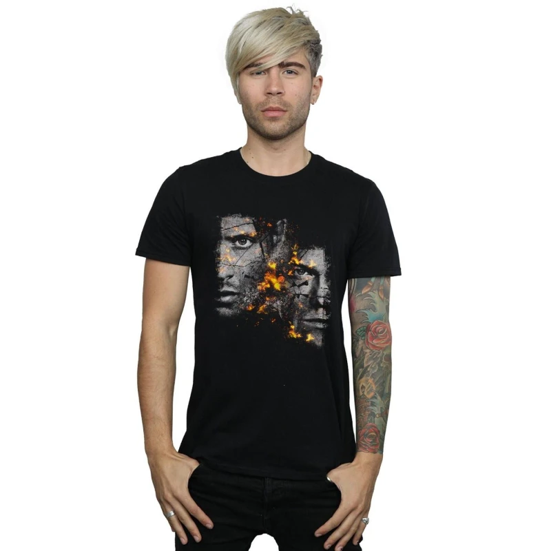Image of Supernatural Supernatural Men Sam And Dean Fire T-Shirt in Black Size: Small Black S Male 5057972331835