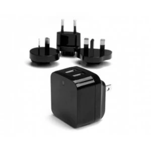 Image of StarTech Dual Port USB High Power 17W International Wall Travel Charge (Black)