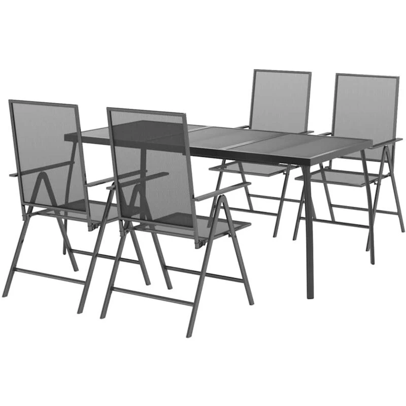 Image of VIDAXL 5 Piece Garden Dining Set Anthracite Steel Vidaxl 3187982