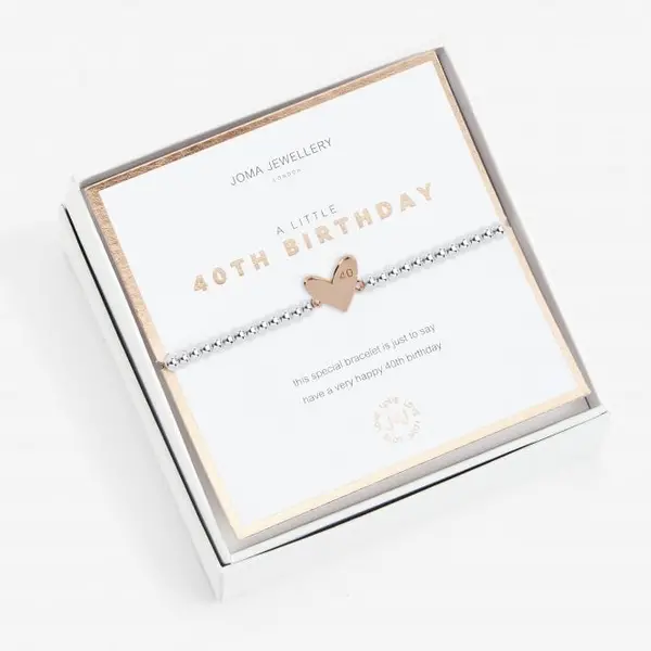 Image of Beautifully Boxed A Little Happy 40th Birthday Bracelet 5078
