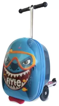 Image of Flyte Stormy The Shark Folding Tri Scooter Suitcase - Blue