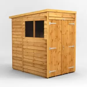 Image of 4x6 Power Overlap Pent Double Door Garden Shed