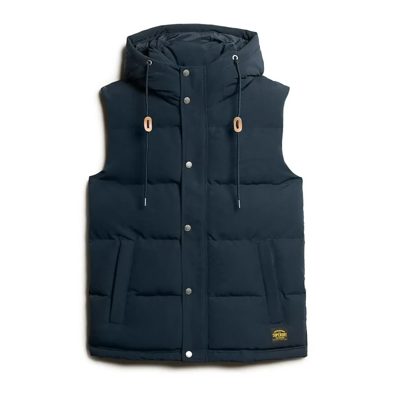 Image of Superdry's Everest Hooded Puffer Vest Bleu Male L