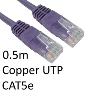 Image of RJ45 (M) to RJ45 (M) CAT5e 0.5m Violet OEM Moulded Boot Copper UTP Network Cable