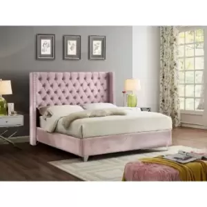 Image of Adriana Bed Single Plush Velvet Pink