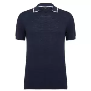 Image of Ted Baker Durdle Text Polo Shirt Mens - Blue