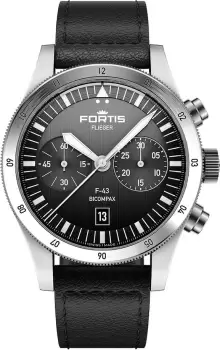 Image of Fortis Watch Flieger F-43 Bicompax Black