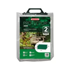 Image of Bosmere Reversible Bench Cover 3 Seater Green & Black P410