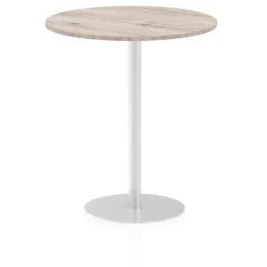 Image of Italia Poseur Table Round 1000 Top 1145 High Grey Oak