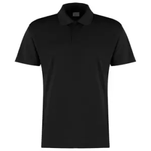 Image of Kustom Kit Mens Micro Mesh Short-Sleeved Polo Shirt (L) (Black)