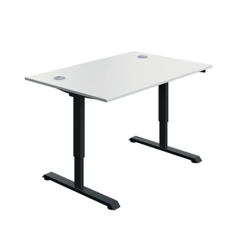 Image of Serrion Single Motor Sit/Stand Desk 1200x800x730-1220mm White/Black KF800319