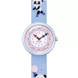 Image of Flik Flak City of Life Pandi Panda Quartz Movement Pink Dial Textile Bracelet Kids Watch FBNP163