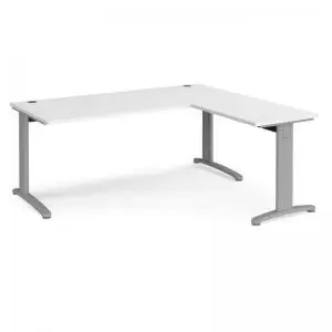 Image of TR10 desk 1800mm x 800mm with 800mm return desk - silver frame and