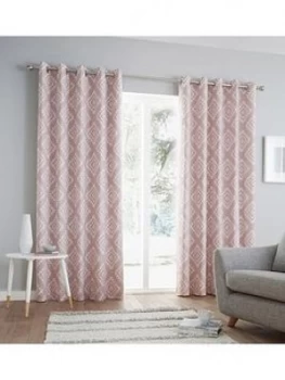 Image of Catherine Lansfield Aztec Eyelet Curtains