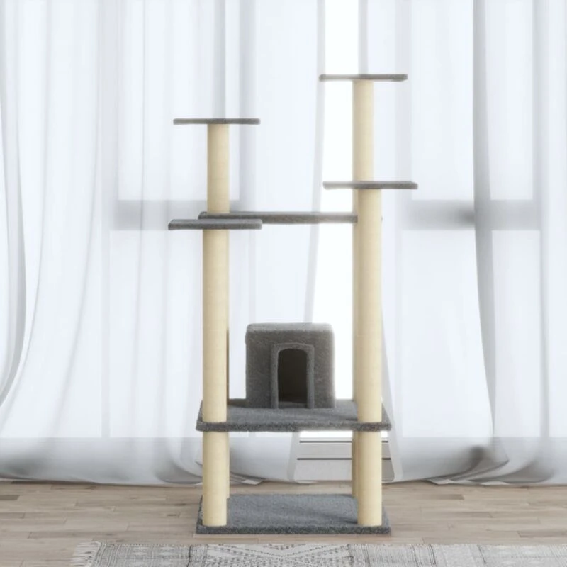 Image of VIDAXL Cat Tree with Sisal Scratching Posts Light Grey 110cm Vidaxl 8720286706077