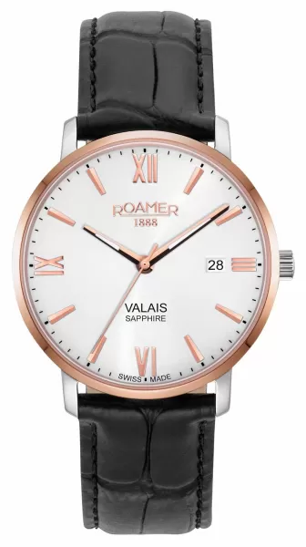 Image of Roamer 958833 49 13 05 Valais Gents Silver Dial With Rose Watch
